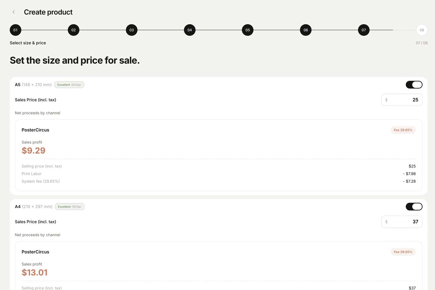 Set the price